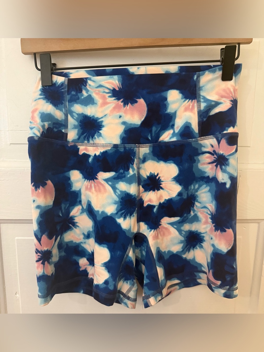 FP Movement by Free People Never Better Printed Bike Shorts Blue Tie Dye M - Picture 3 of 5
